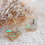 Rice Terrace Eco-friendly Recycled Wood Gold Earrings
