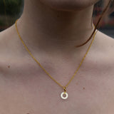 Mother of pearl circle pendant necklace | by Ifemi Jewels